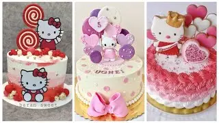 Top 30 + hello kitty themed birthday cake ideas 2022.  #cakes #birthdaycake #hellokittycake #tiktok