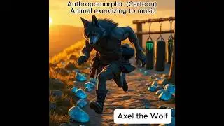 Axel the Wolf - Anthropomorphic animal exercising to music #anthropomorphiccharacters #funny