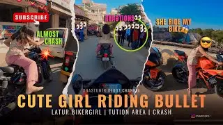 cute girl riding bullet🥰 public reaction🔥🔥latur city🚩