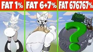 Wenda BUT sprunki BECAME FATTER | minecraft pixel art | 1% vs 6+7% vs 676767%