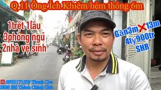 Q.11 Ông Ích Khiêm gần ngã tư Bình Thới nhà hẻm 6m ôtô qua lạy .4tỷ900còn thương lượng☎️:0933171539