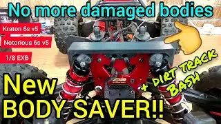 Arrma Kraton 6s V5 EXB Notorious - NEW Front Shock Tower Body Saver MOD!! review, install and test!