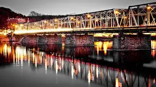 Washington Crossing Bridge At Night