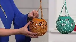 Solar LED Cutout Design Hanging Lantern by Evergreen on QVC