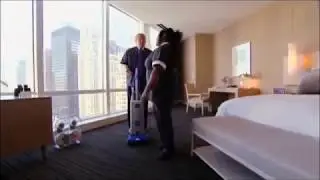 Donald Trump Tests a Sebo (Windsor) Vacuum Cleaner in One of His Hotels