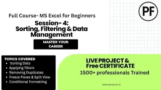 Session 4: Data Management | MS Excel For Beginer | Free Course with Certification.