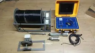 Sunmoy Underwater Borehole Inspection Camera System with 360 Degree Rotation Dual-Camera Probe