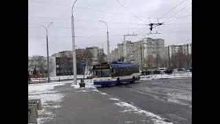Троллейбус БКМ-221 борт. № 136 маршрут №108 в Бресте (ПОЕЗДКА)