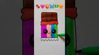 🍫🩷🍑🦋🐸🧡Satisfying creative drawing #draw #colors #brush #video #art #creative #youtube #shorts #viral