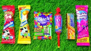 Satisfying video Asmr lollipops candy unboxing and chocolate gummy candy slime cutting video asmr