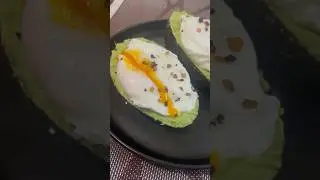 Creamy avocado with poached egg #shorts