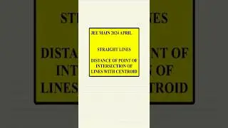 Distance of point of intersection of lines with centroid of triangle #jeemain2024 #jeemaths