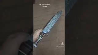 Customized Handmade Pattern welded Bowie knife with Sheath ready to ship! www.jwsteelcrafts.com