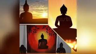 Buddha Painting for Begginers/Easy Buddha Acrylic Painting/ Home decor ideas/ Sunset painting