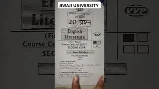 #syllabus #jiwajiuniversity #BA 2nd year #englishliterature