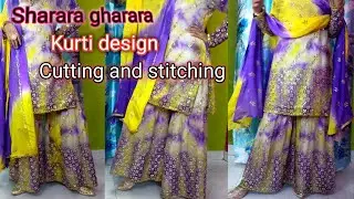 Sharara/Gharara/Kurti cutting and stitching Ka Easy tareqa 2023 Gharara kam kapde mae kaise banaye