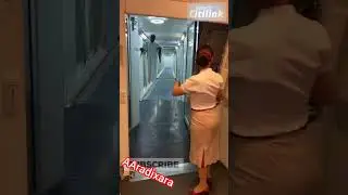 The beautiful BRITISH AIRWAYS flight attendant quickly closed the door because there was a ghost