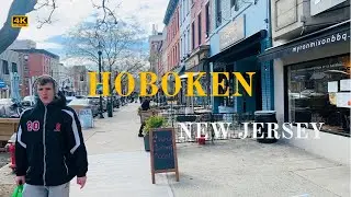 Hoboken NJ, Walking Tour In Downtown Washington Street Morning Walk