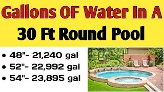 How many gallons of water in a 30 foot round pool at 48 inches, 52 inches, or 54 inches deep