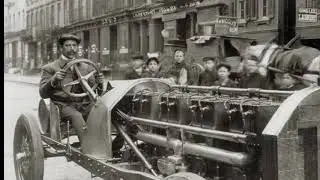 Sartori in Alfred Gwynne Vanderbilt's 250 horse power auto,c1906,automobile race car