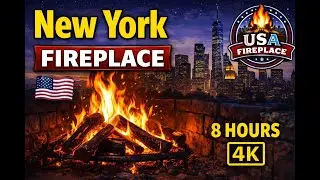 🔴 LIVE 4K Fireplace New York &ndash; Real Crackling Fire Sounds for Sleep, Study, Relax & Cozy Atmosphere