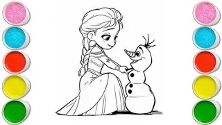 Elsa from Frozen Drawing, Painting & Coloring For Kids and Toddlers_ Child Art