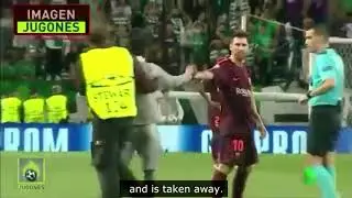 Messi in Sporting Lisabon while fans screaming Ronaldo's name.