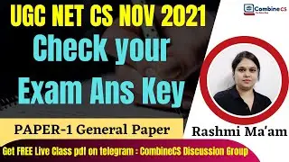 UGC NET 2021 Paper 1 Answer Key and Expected Cut Off | COMPUTER SCIENCE SHIFT | by Rashmi Ma'am