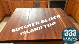 Finished Walnut Butcher Block Island Top