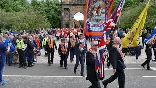 Glasgow's Annual Boyne Demonstration Orange Order Walk departing Glasgow Green