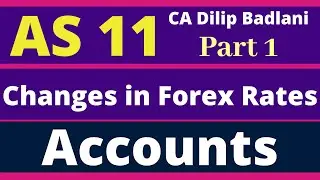 AS 11: The effect of changes in Foreign Exchange Rates: Accounts: Accounting Standard 11: Part 1