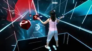 Beat Saber - Maroon 5 - Girl Like You - Mixed Reality - Sandra (Expert Rank A)