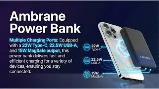 Ambrane Magsafe Wireless 10000Mah Fast Charging USB Type C Input Power Bank