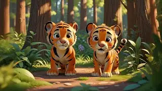 Two Little Tigers Learn Big and Small | Opposites Song for Kids | Fun Learning Nursery Rhyme