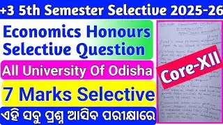 +3 5th Semester Economics Honours Core 12 Selective Long Question 2025-26 | #developementeconomypyq