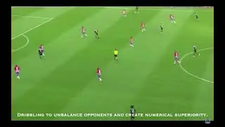 Dribbling to attract and unbalance opponents to create numerical superiority.