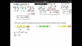 Alg2 2 4C Solving by Graphing in Calculator