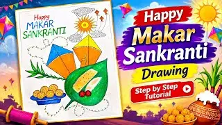 Makar Sankranti drawing easy/how to draw makar Sankranti drawing/Happy makar Sankranti drawing#art 