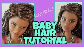 How to draw baby hairs on Barbie Dolls Tutorial (requested) - Custom Doll Hair