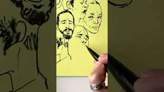 No reference portrait sketch #brushpenart #penandink #portraitdrawing #drawingfromimagination