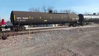 BNSF 6678 DPU alright lead Grain/Tank Train at Bucklin MO