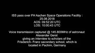 Alexander Gerst interviewed by scholars of the Friederich- Franz secondary school