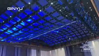 Latest LED&nbsp;kinetic&nbsp;screen&nbsp;lifting&nbsp;screen&nbsp;DMX Winch kinetic&nbsp;light#light #dmxlight #kineticlights