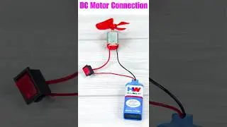 How to Connect a DC Motor with 9V Battery & Switch - Very Easy Science Project #shorts #ytshorts