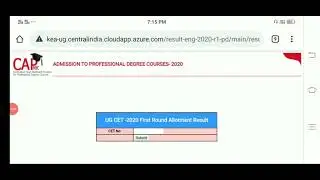 KCET 2020 FIRST ROUND RESULTS OUT!!!