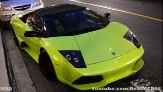 Lamborghini Murcielago Roadster (Verde Ithaca) Spotted - Start Up!!