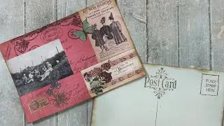 🎀Faux Vintage Postcards | Junk Journal Ephemera #100daysjji