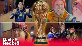 Scotland fans celebrate beating Denmark at Hampden Park to reach the World Cup 2026