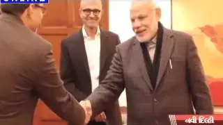 Microsoft chairman satya nadela meet to Narendra modi