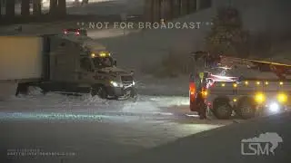 02-16-2023 Iowa City, IA - Winter storm, semis jackknife, cleanup